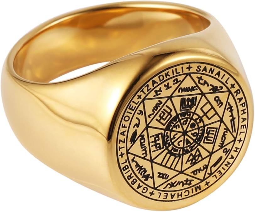 Seal of The Seven Archangels Ring Silver Gold Stainless Steel Bnads - Image 2