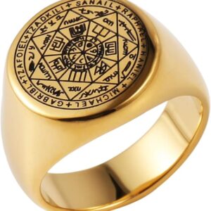 Seal of The Seven Archangels Ring Silver Gold Stainless Steel Bnads
