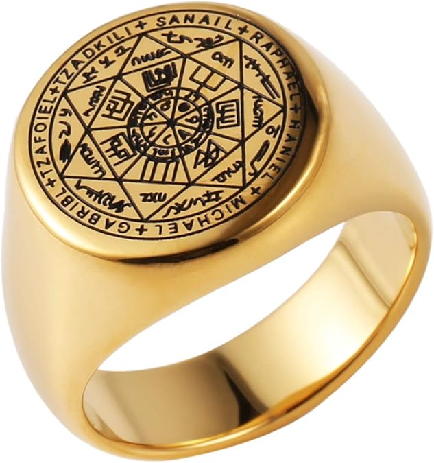 Seal of The Seven Archangels Ring Silver Gold Stainless Steel Bnads