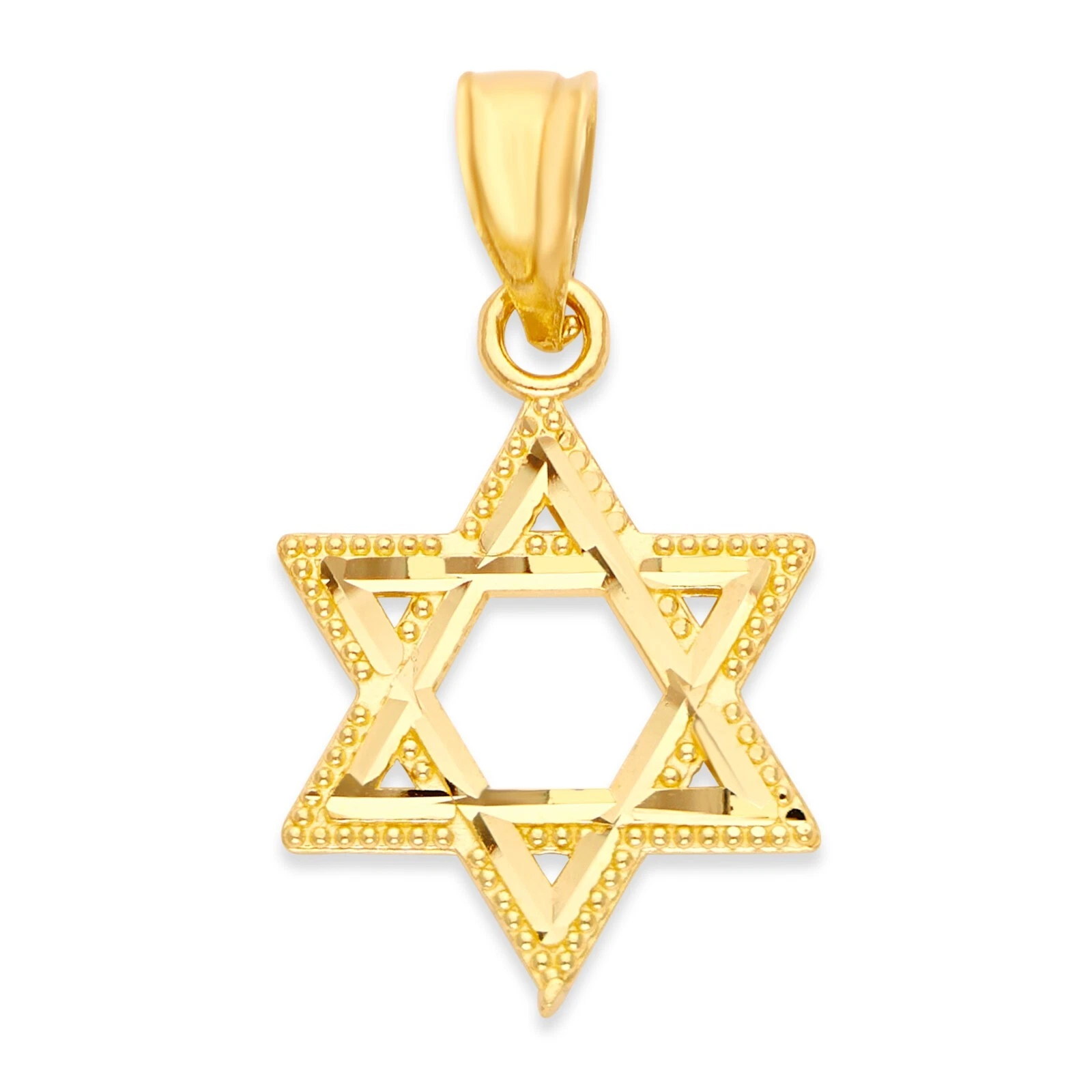 Illuminati Solid Gold Star of David Pendant in 10k or 14k