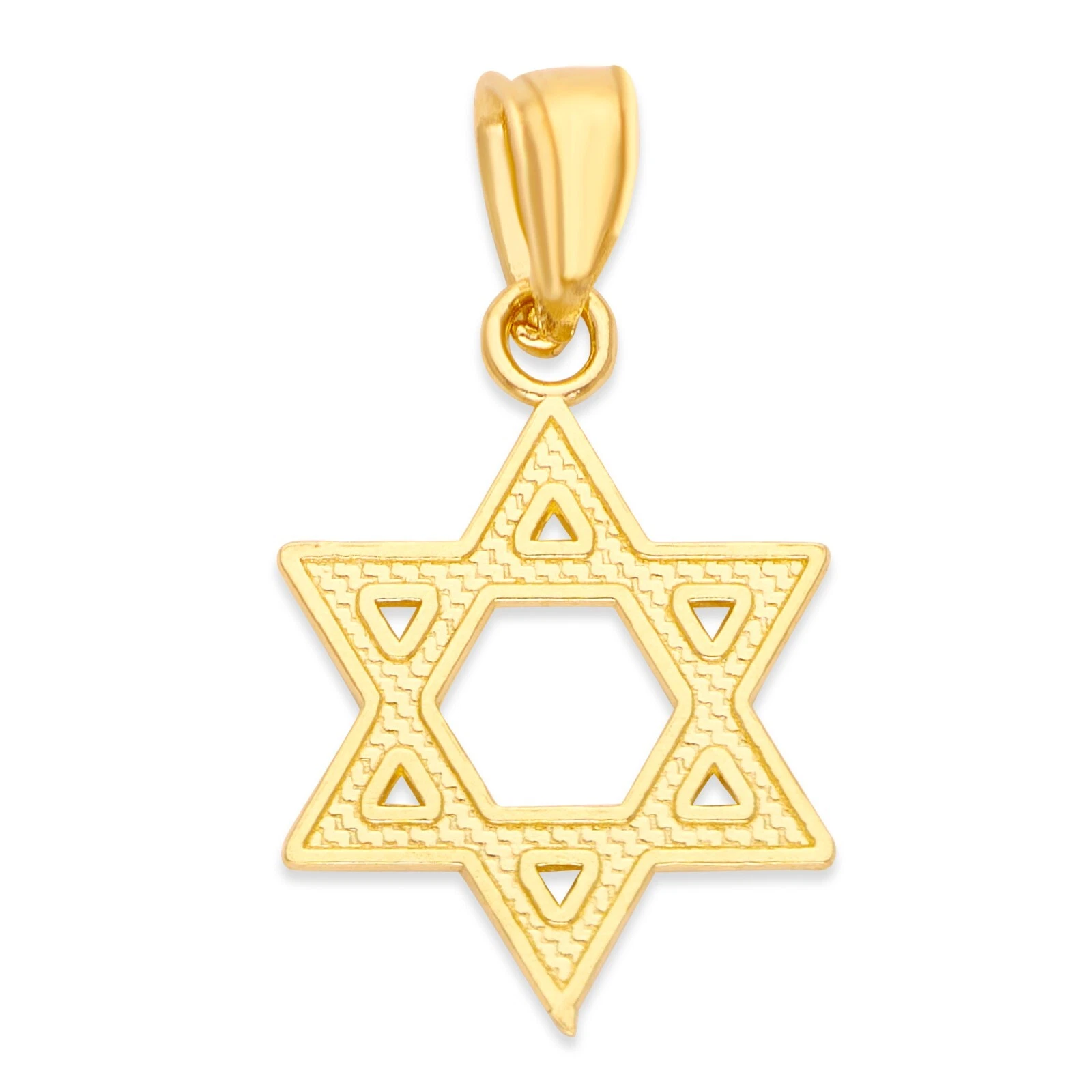 Illuminati Solid Gold Star of David Pendant in 10k or 14k - Image 2
