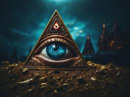 What does the all seeing eye symbol mean - Eye of Providence on US dollar bill with historical 1776 Bavarian Illuminati members diagram